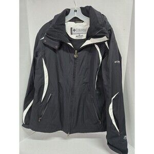 Columbia Titanium Jacket Womens L Black Full Zip Hardshell Windbreaker Coat Omni